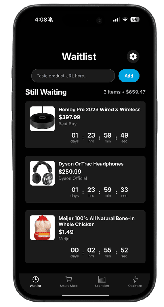 expendr app mockup